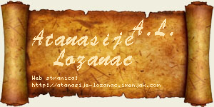 Atanasije Lozanac vizit kartica